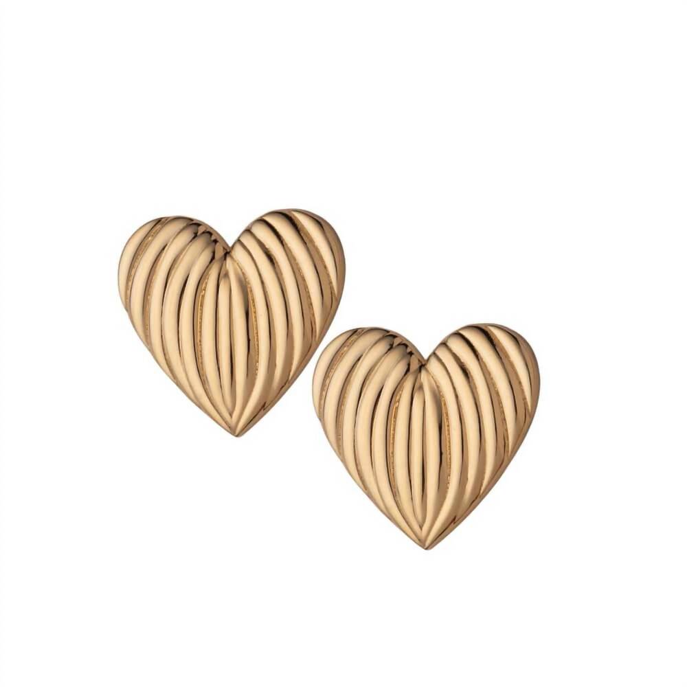 NEW JENNIFER ZEUNER women's luba big heart earrings in gold